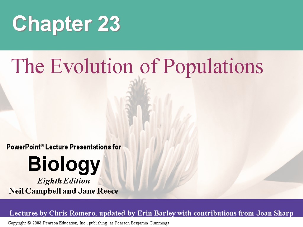 Chapter 23 The Evolution of Populations